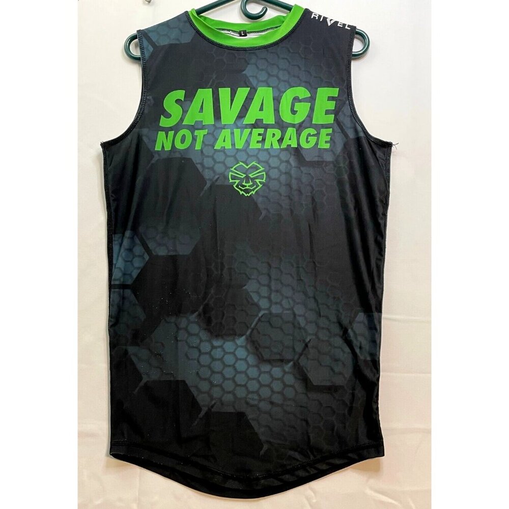 Rivel Athletic Basketball jersey tank shirt mens large savage not average black